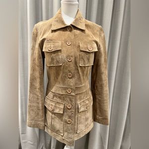Vintage Leather/Suede Safari Style Jacket - size S